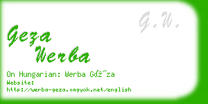 geza werba business card